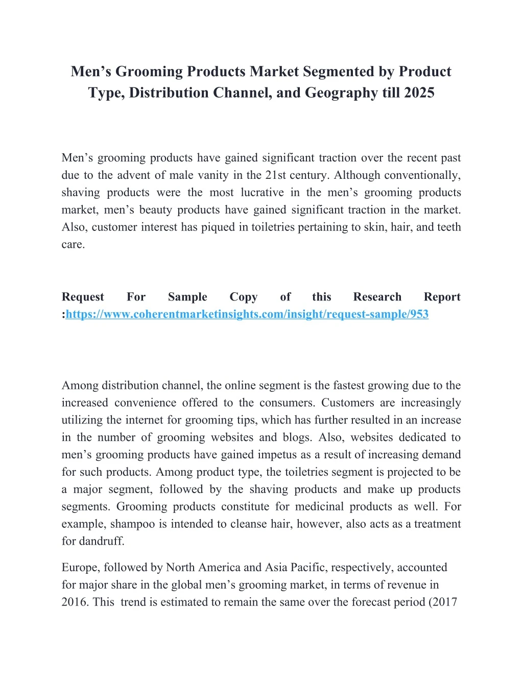 men s grooming products market segmented