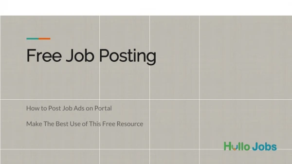 Post your job openings for free