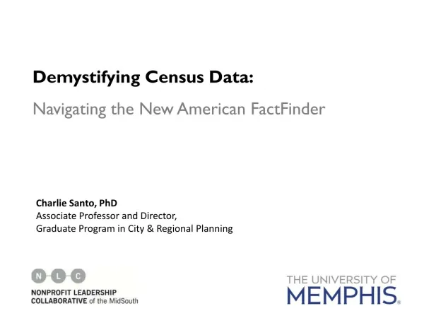 Demystifying Census Data:  Navigating the New American FactFinder
