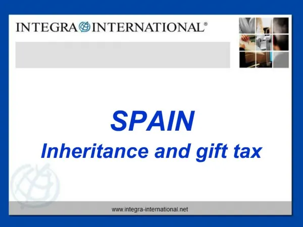 SPAIN Inheritance and gift tax