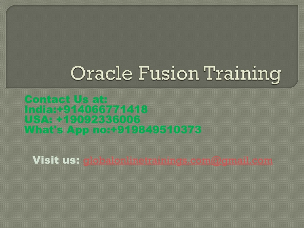 oracle fusion training