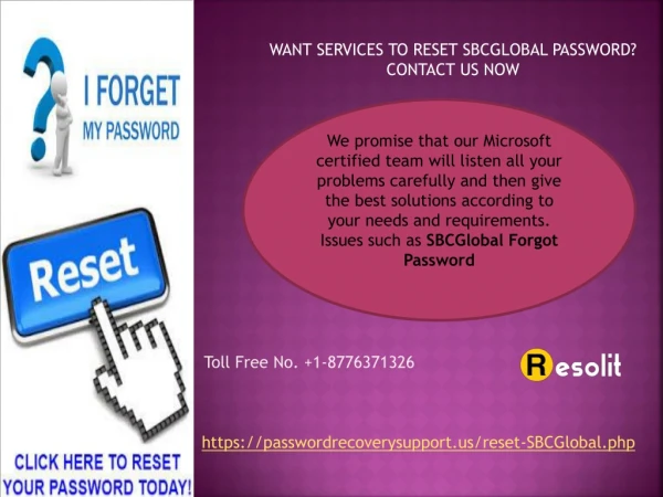 Want Service to Reset SBCGloble Password? Contact Us Now