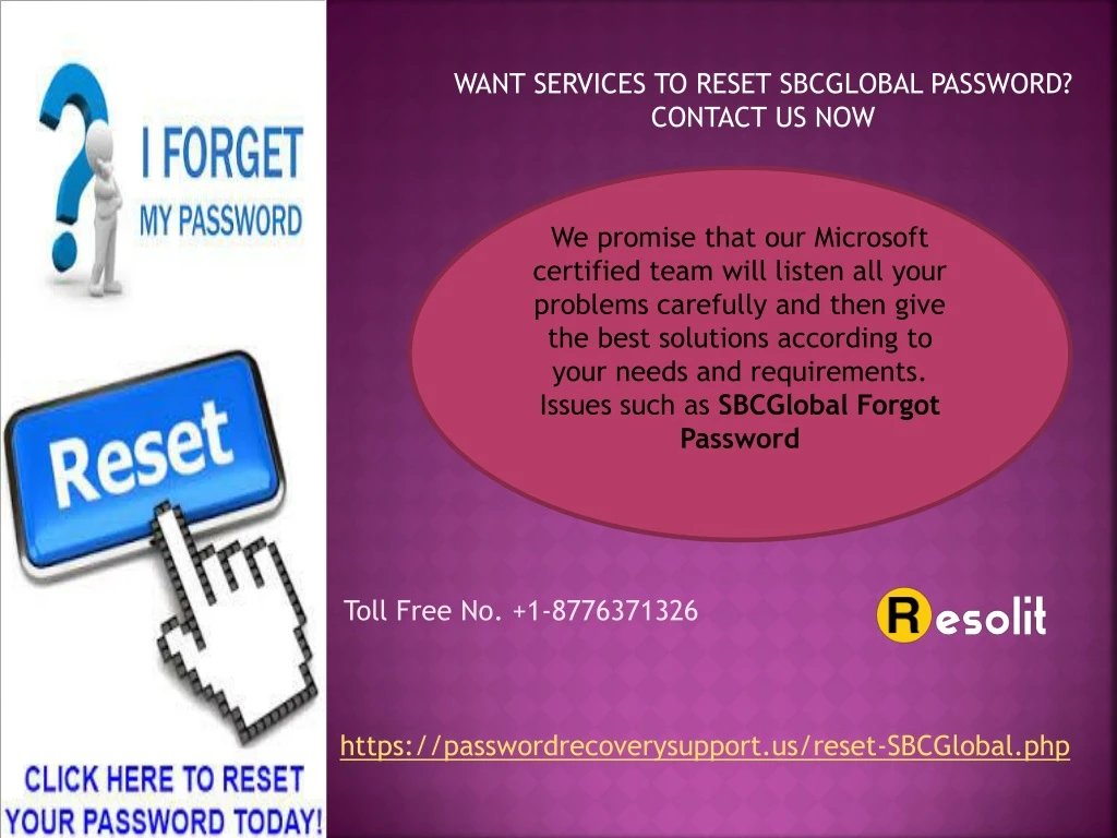 want services to reset sbcglobal password contact