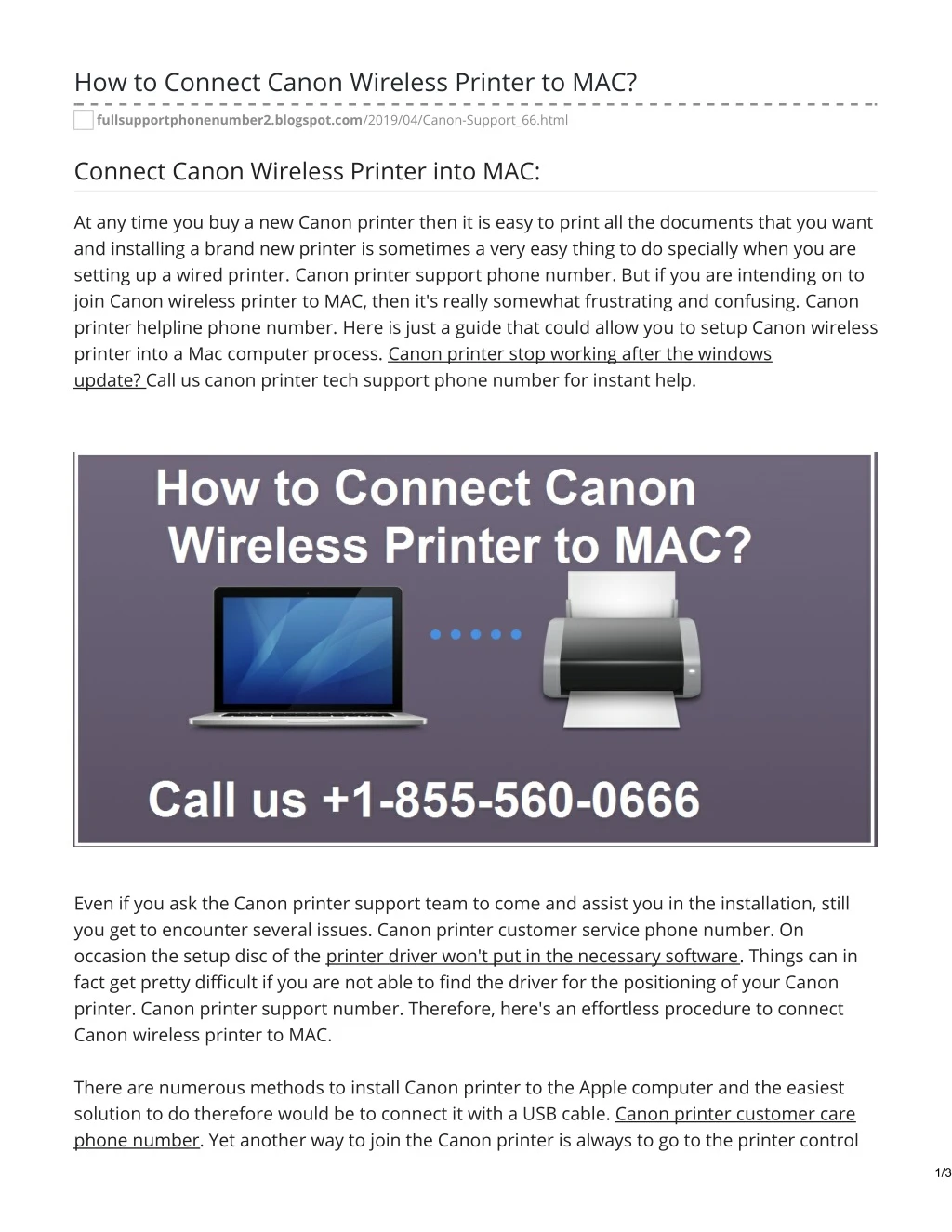 how to connect canon wireless printer to mac