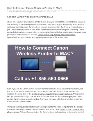 Canon Printer Support 1-855-560-0666 Phone Number For Canon Users - slide 1