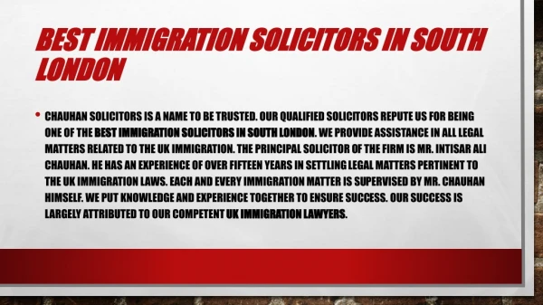 Best Immigration Solicitor in south London