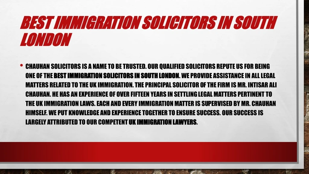 best immigration solicitors in south london