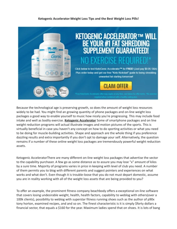 What is the top notch Ingredients of Ketogenic Accelerator Diet Supplement?