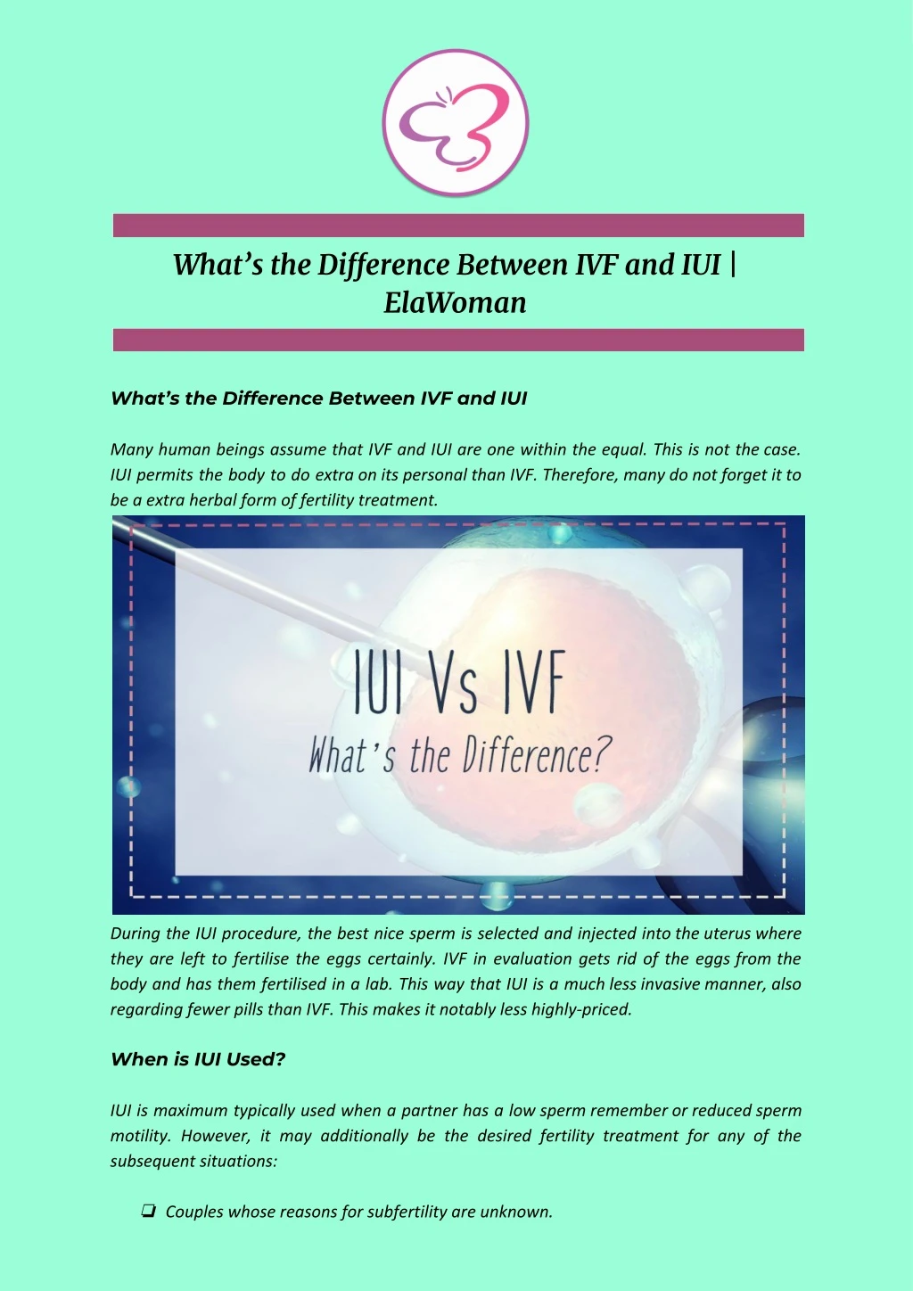 what s the difference between ivf and iui elawoman