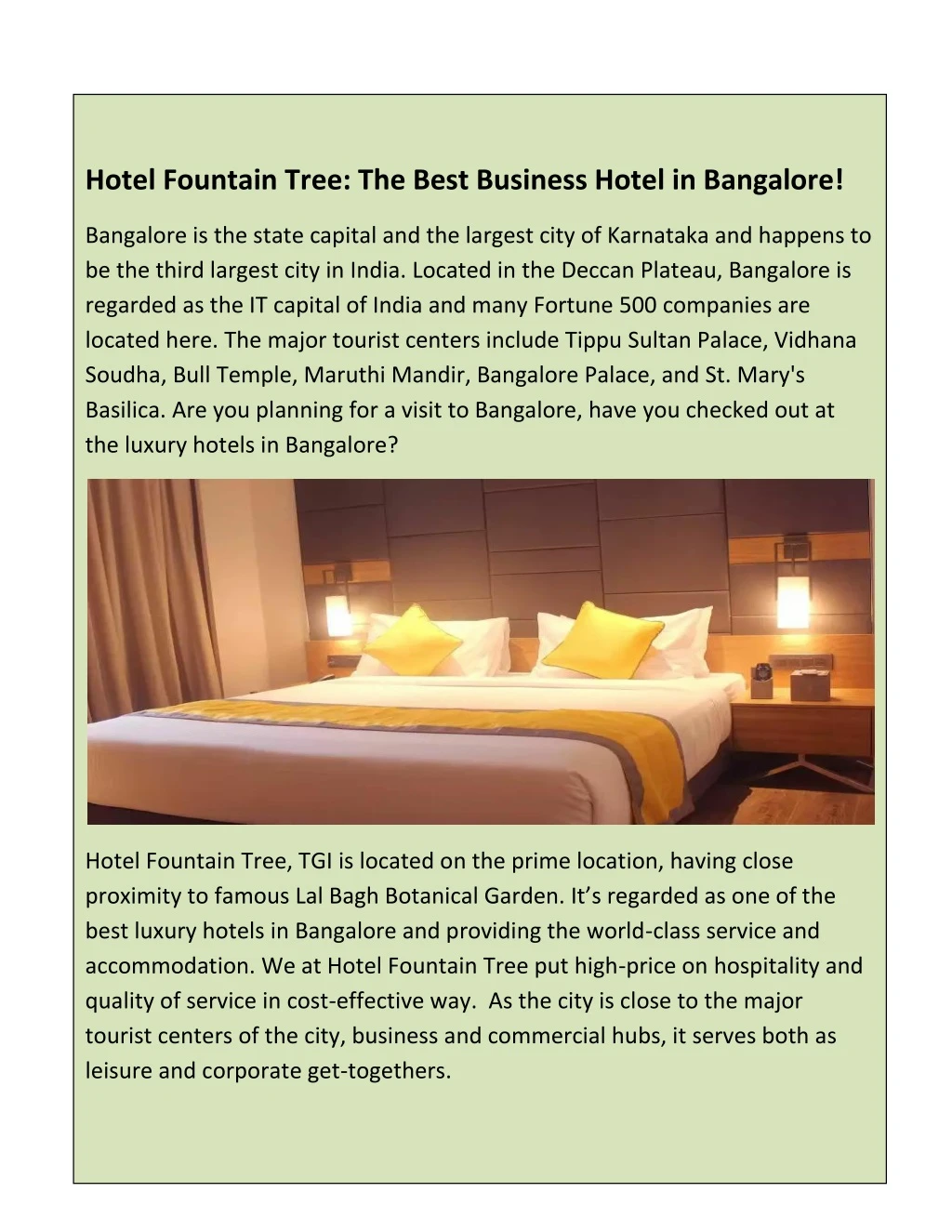 hotel fountain tree the best business hotel