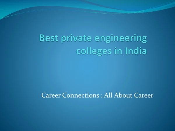 Best private engineering colleges in India