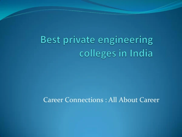 Best private engineering colleges in India