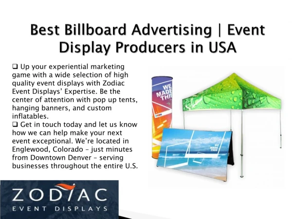 Best Billboard Advertising | Event Display Producers in USA