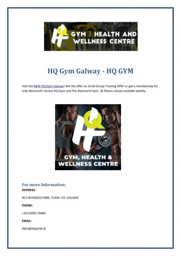 HQ Gym Galway - HQ GYM