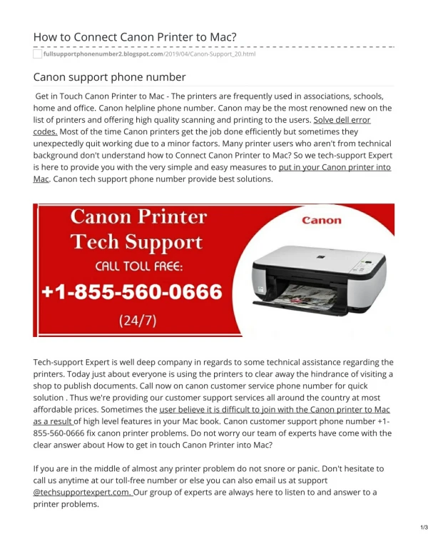 Canon Support Phone Number 1-855-560-0666 To Get Help From Experts