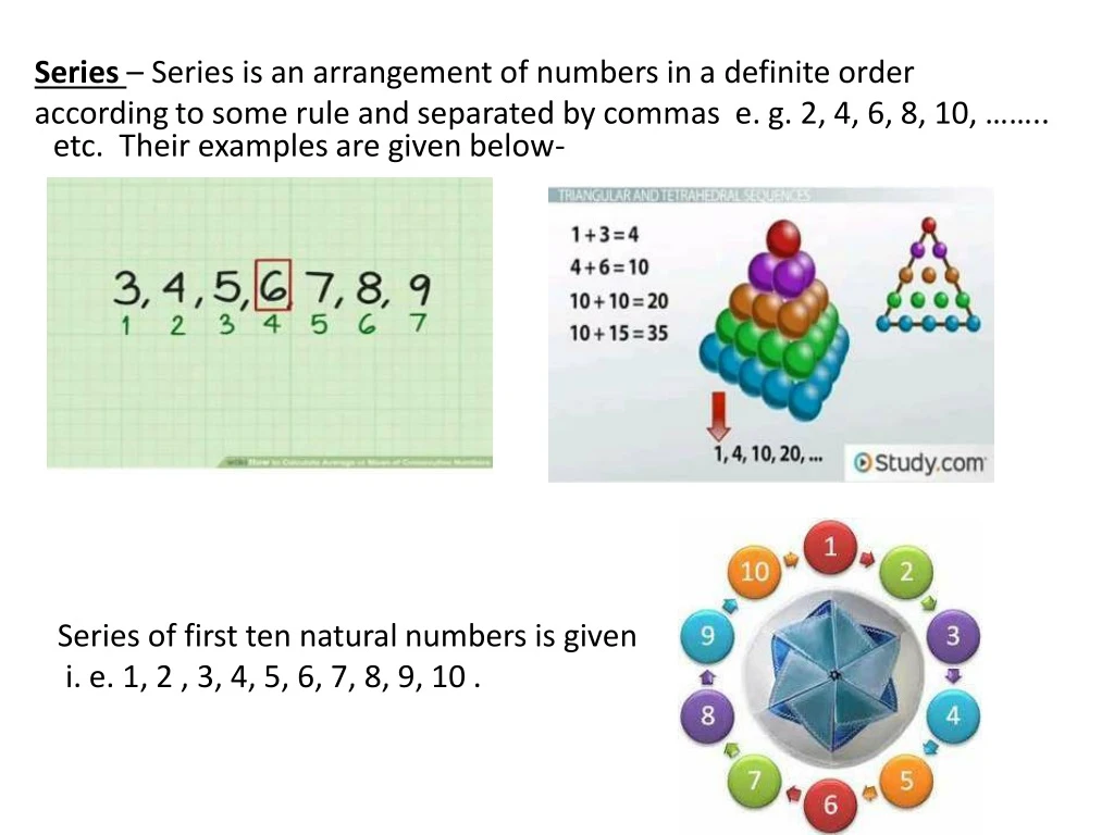 series series is an arrangement of numbers