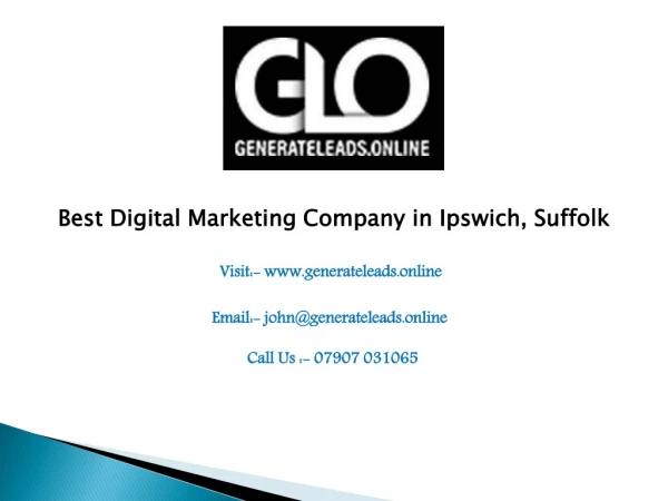 Best Digital Marketing Company in Ipswich, Suffolk