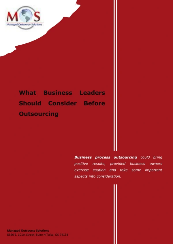 What Business Leaders Should Consider Before Outsourcing