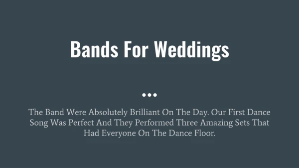 Bands For Weddings