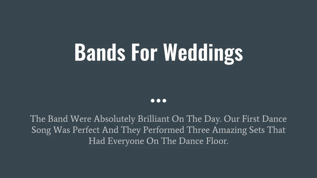 bands for weddings