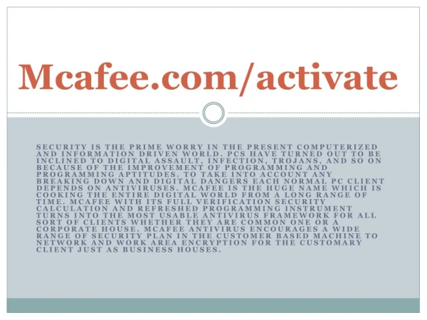 mcafee com activate