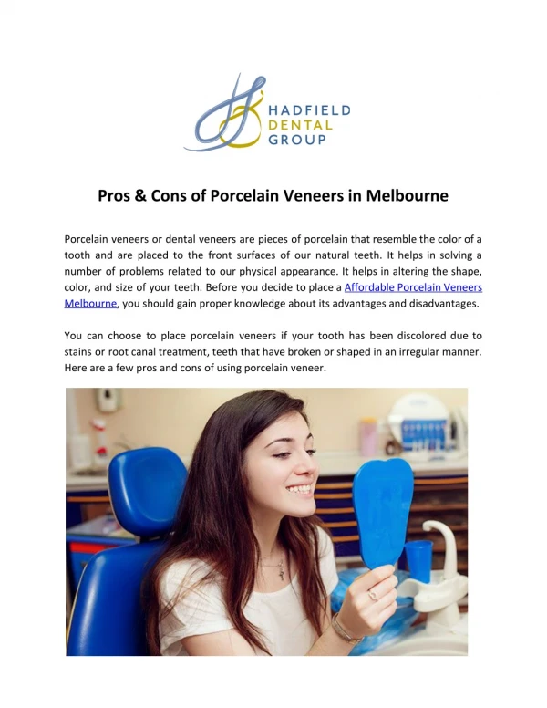Pros & Cons of Porcelain Veneers in Melbourne