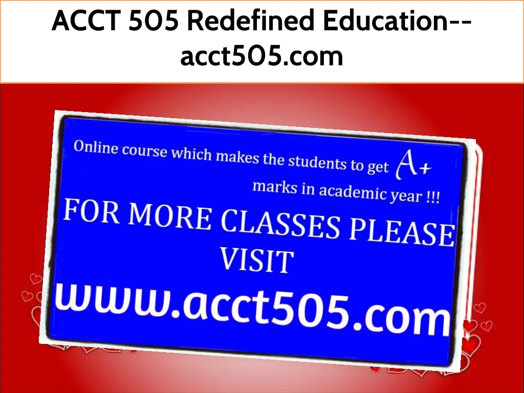 acct 505 redefined education acct505 com