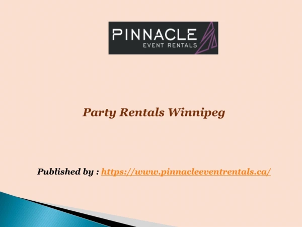 Party Rentals Winnipeg
