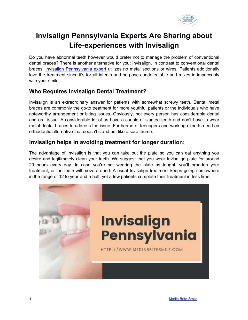 invisalign pennsylvania experts are sharing about