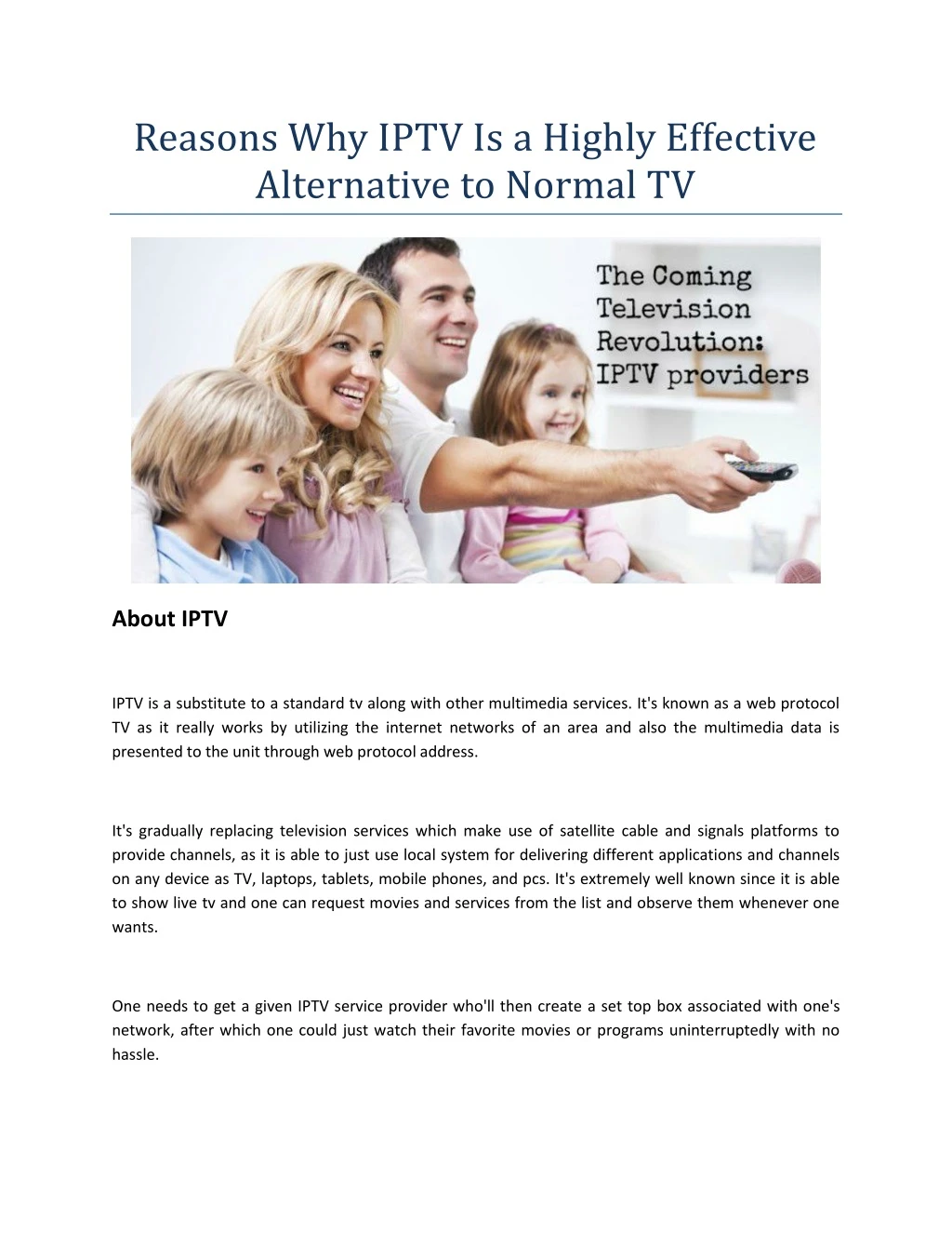 reasons why iptv is a highly effective