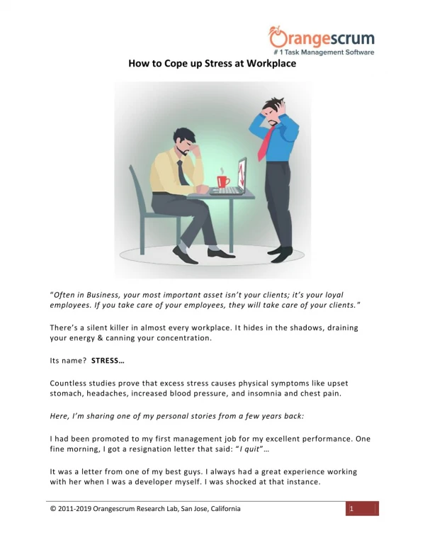 How to Cope up Stress at Workplace