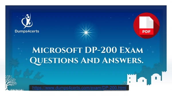 Get All | Latest DP-200 Exam Dumps Questions And Answers 2019.