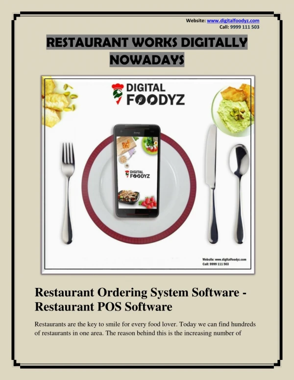 Restaurant Ordering System Software - Restaurant POS Software