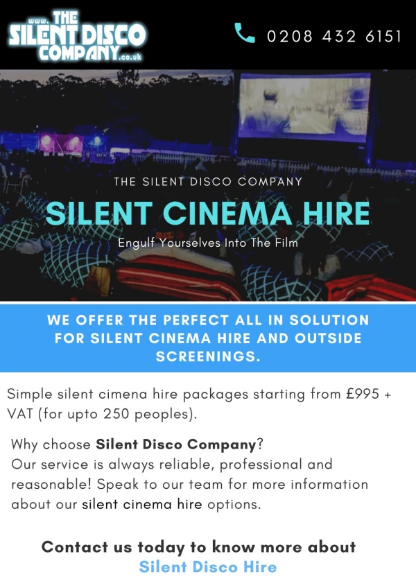 Silent Cinema Hire in UK