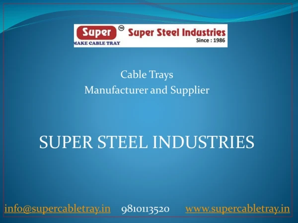 Raceway Type Cable Tray Manufacturer in India |Super Steel Industries