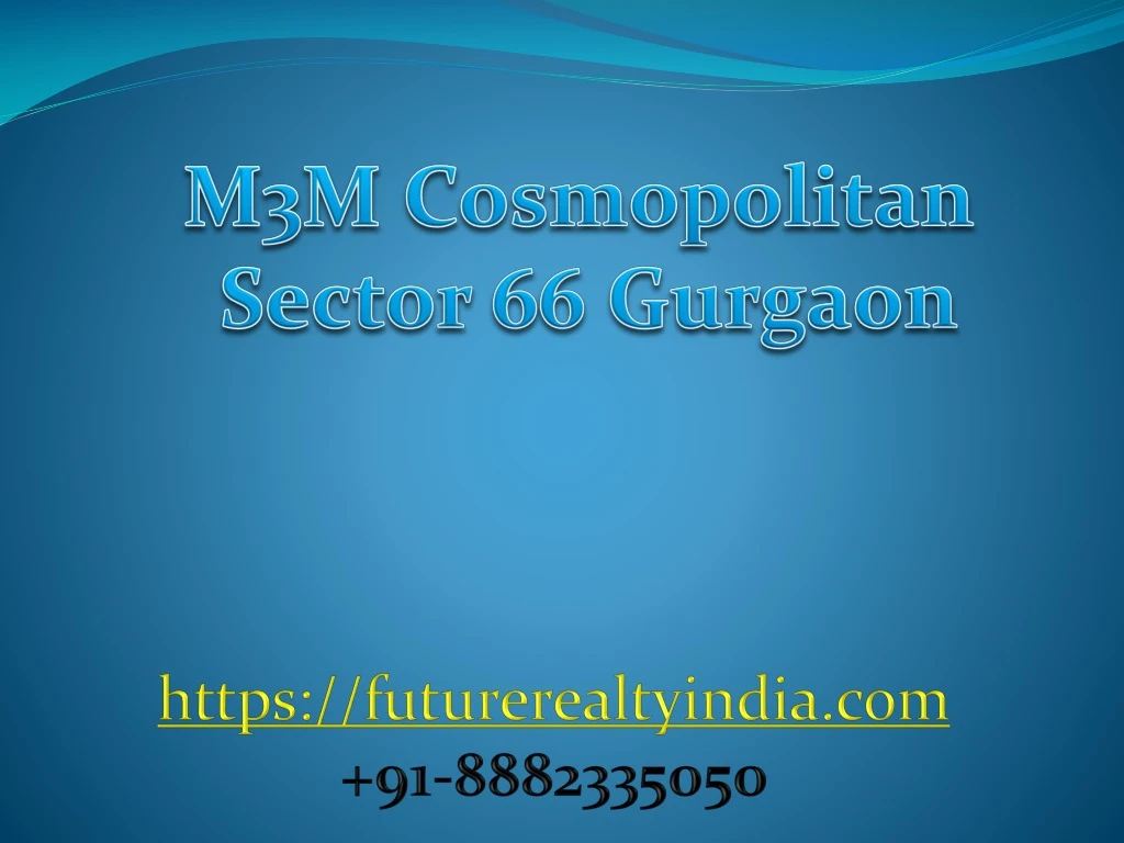 m3m cosmopolitan sector 66 gurgaon