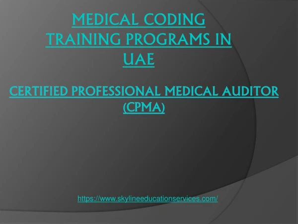 CPMA Medical Coding in UAE