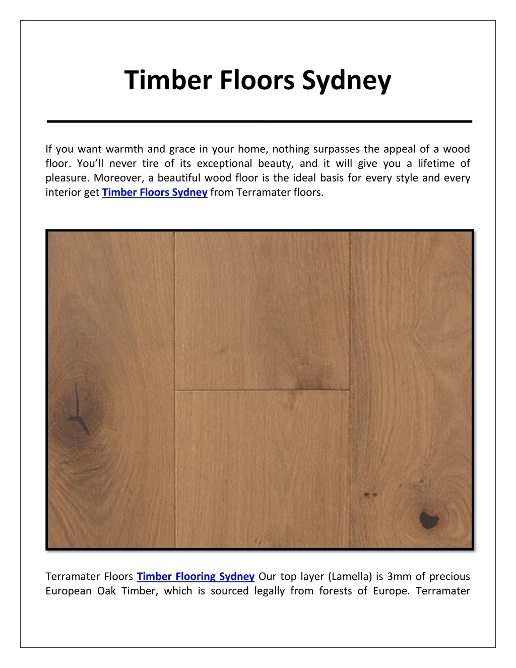 timber floors sydney