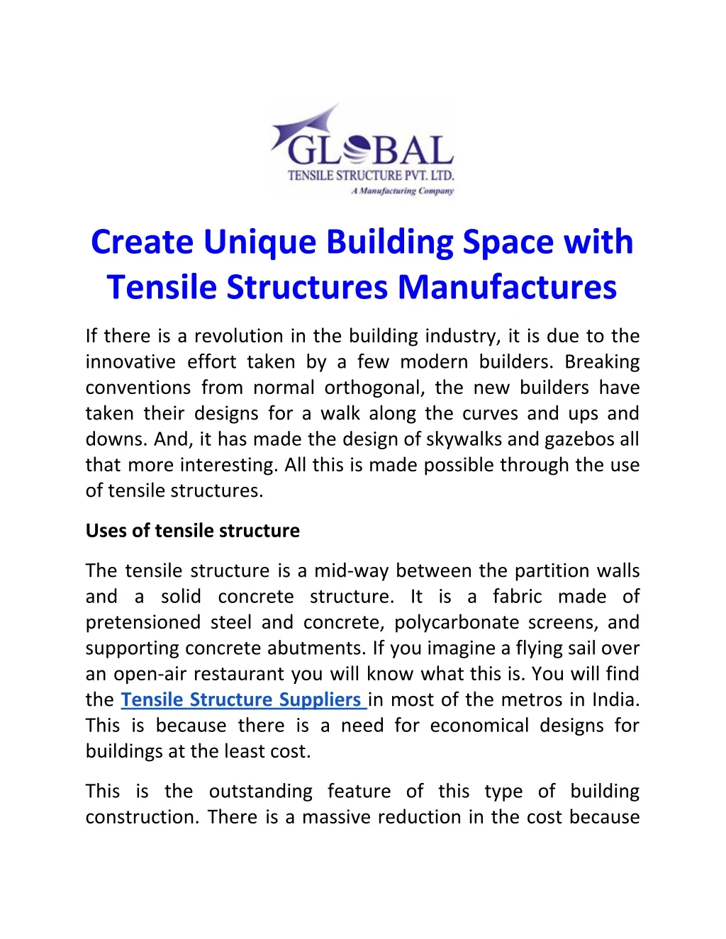 create unique building space with tensile