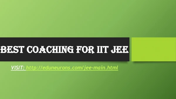 best coaching for iit jee