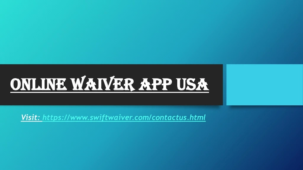 online waiver app usa