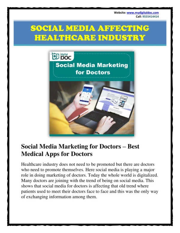 Digital Marketing for Doctors - Social Media for Doctors