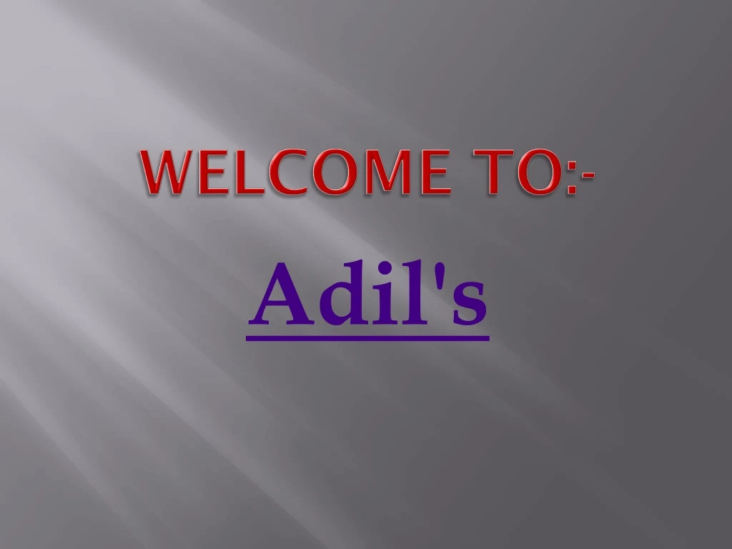 welcome to