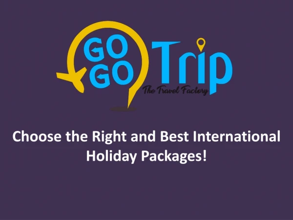 Choose the Right and Best International Holiday Packages!