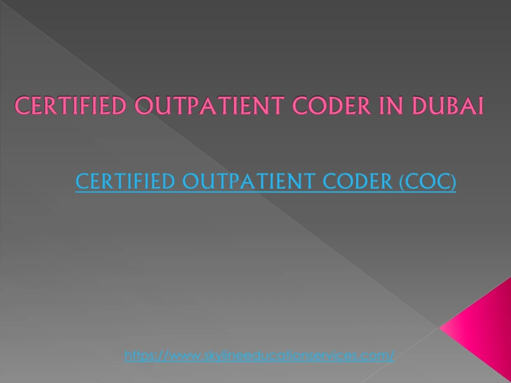 certified outpatient coder in dubai