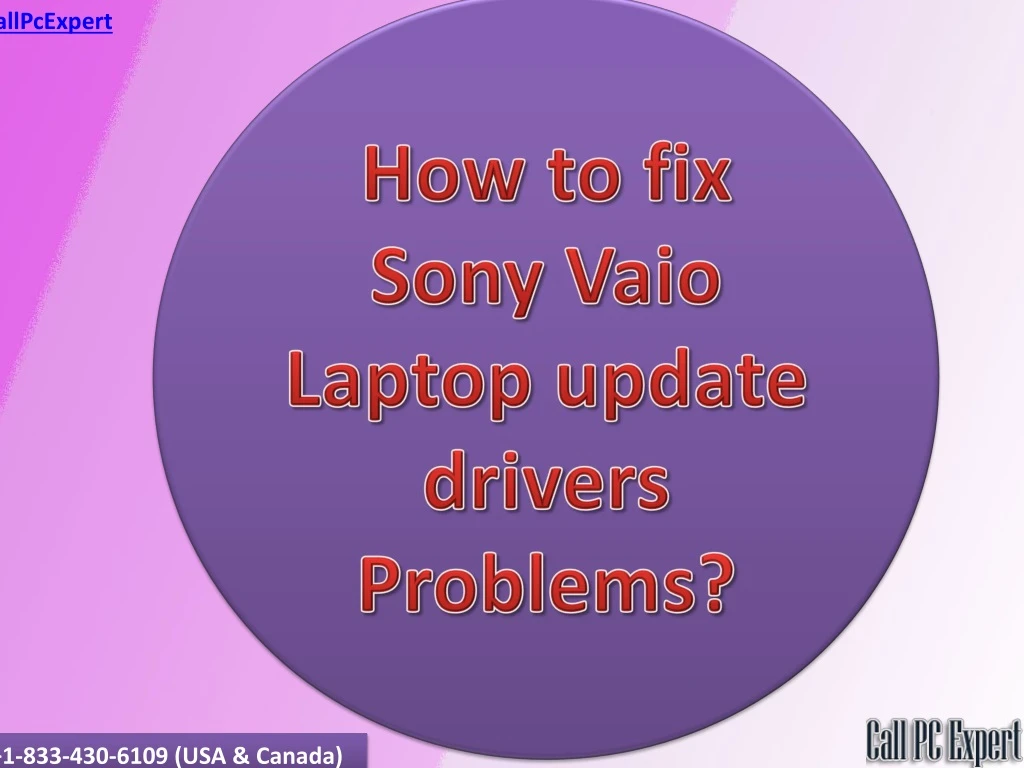 how to fix sony vaio laptop update drivers