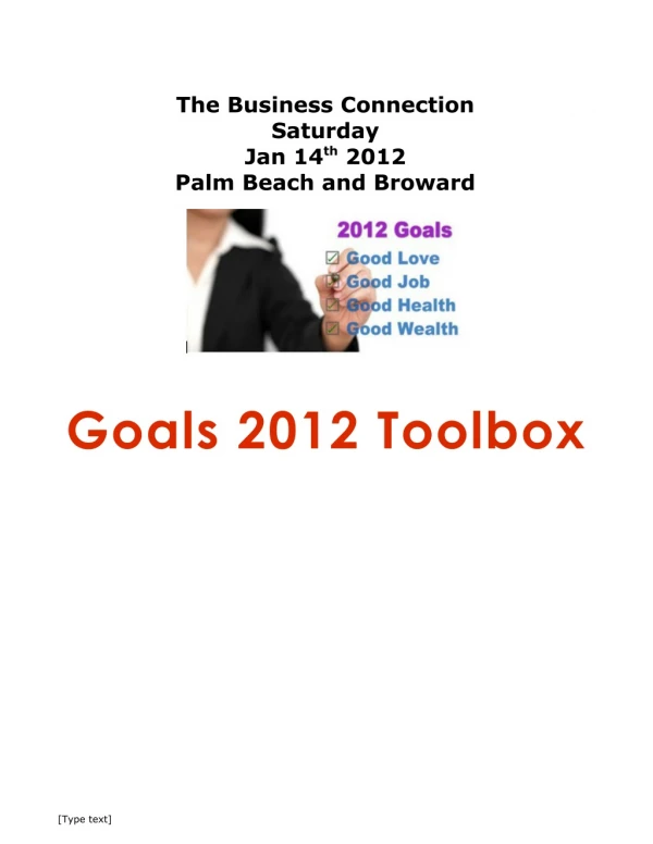 2012 goals toolbox