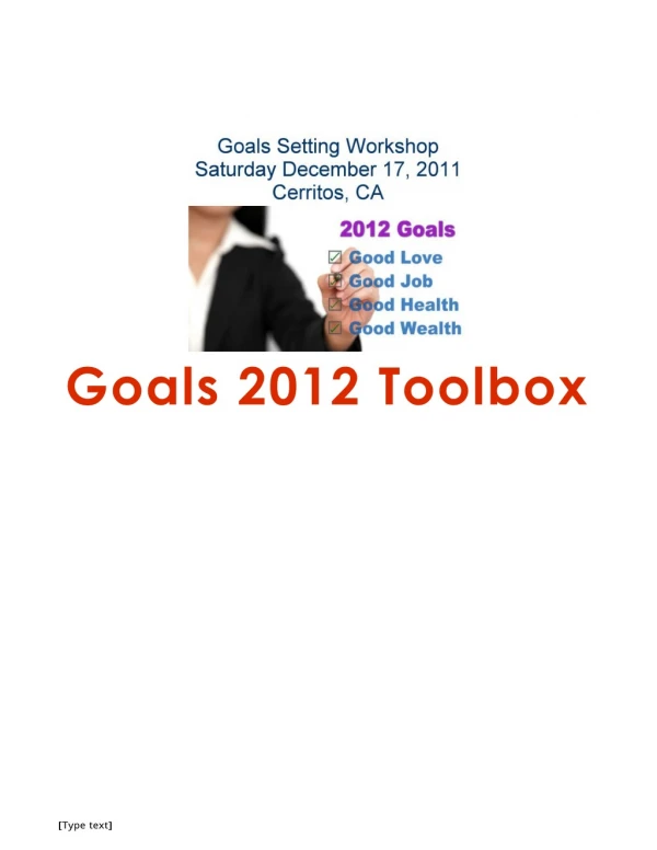2012 Goals Toolbox