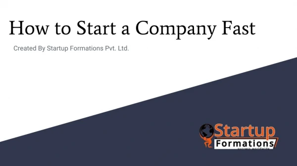 How to Start a Company Fast