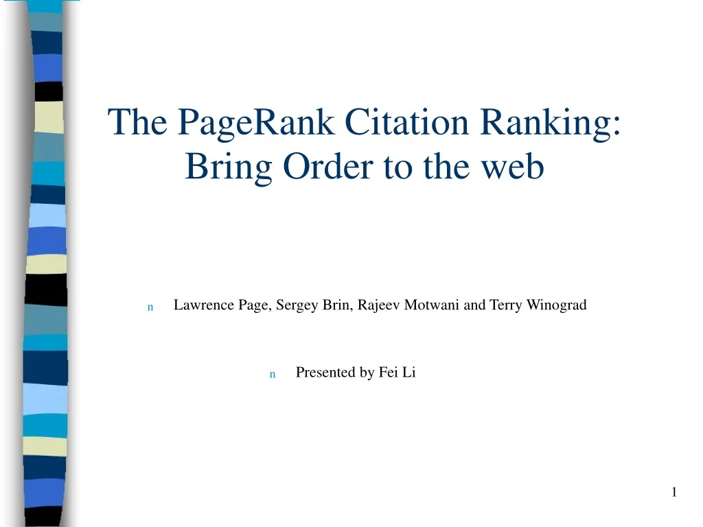 the pagerank citation ranking bring order